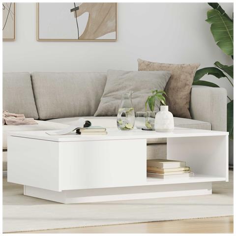 Tavolino da salotto Bianco 95 x 55 x 31 cm Legno multistrato - Foto 2