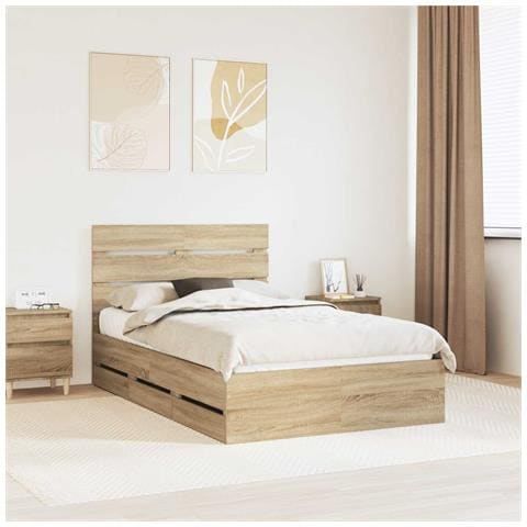 Struttura del letto con cassetto Rovere Sonoma 120 x 200 cm - Foto 2