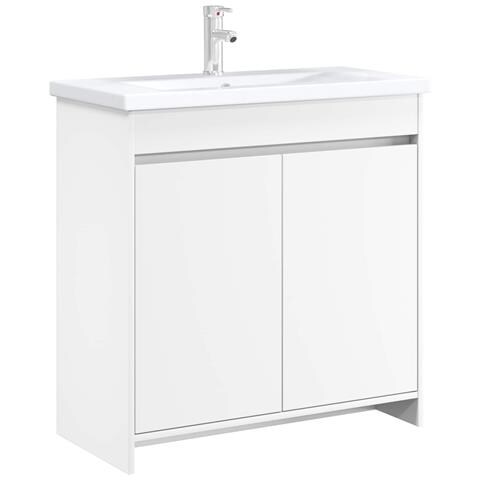 Mobiletto da Bagno Sotto Lavabo Bianco 78,5 x 37,5 x 81 cm - Foto 2