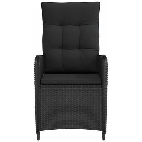 Sedia da giardino reclinabile Nero polyrattan - Foto 2