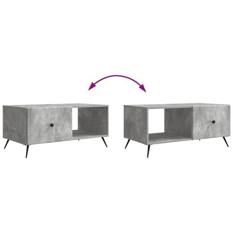 Tavolino da salotto Grigio Cemento 90 x 50 x 40 cm - Foto 9