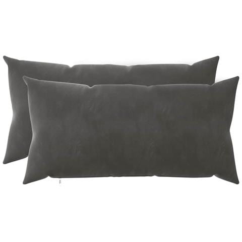 Cuscino con cuscino HEERLEN 2 pz Grigio Scuro Velluto - Foto 1