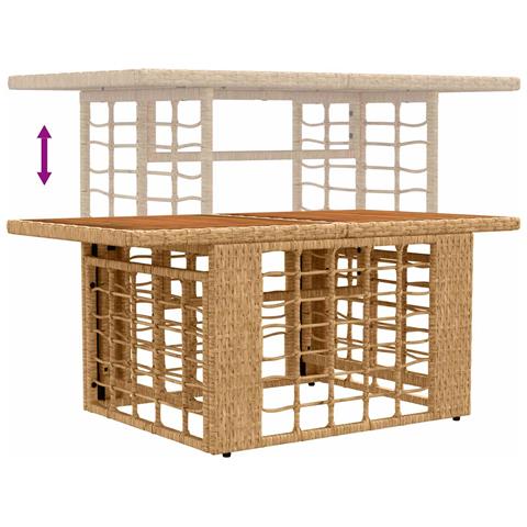 Set Divano da Giardino 9 pz Naturale e Bianco Crema polyrattan - Foto 2