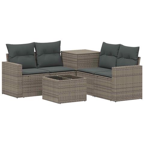 Set di divani 6 pz Grigio e Grigio Scuro - Foto 1