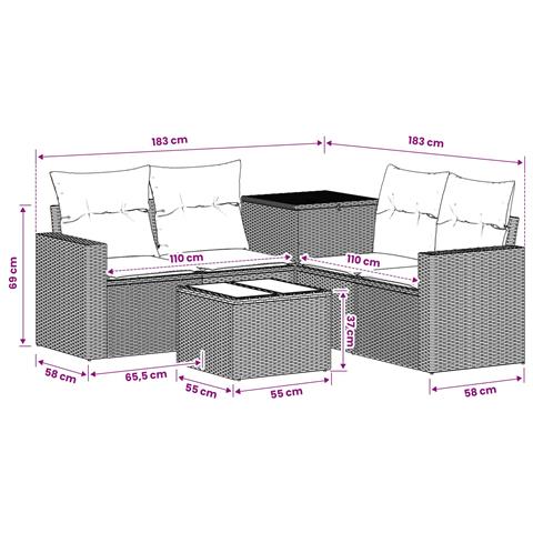 Set di divani 6 pz Grigio e Grigio Scuro - Foto 9