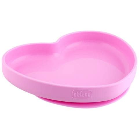 Piatto Cuore Ventosa Silicone Rosa - Foto 1