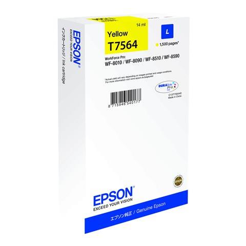 C13T756440 Cartuccia Ink Originale Gialla per Epson WF-8010 WF8090 Capacità 1500 Pagine - Foto 2