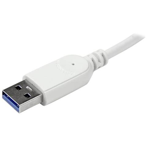 Hub USB 3.0 a 4 porte compatto e portatile con cavo integrato - Hub USB in alluminio perfetta per MacBook - Argento - Foto 4