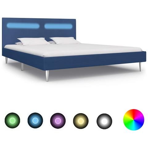 Giroletto Con Luci Led Blu In Tessuto 160x200 Cm - Foto 1