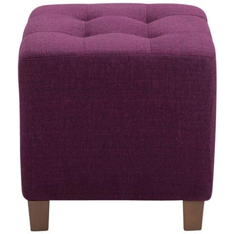 Poggiapiedi Divano Pharao - Sgabello Pouf Capitonné Imbottito in Tessuto I Sgabello Basso Salotto Piedini in Legno I Sgabello Quadrato da Sala 45x45 cm I Pouf Design Salotto Viola - Foto 3