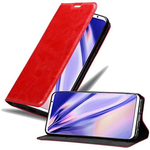 Cadorabo Custodia Compatibile Con Meizu 16 In Rosso Mela - Coperchio Protettiva Con Chiusura Magnetica, Funzione Stand E Tasca Per Le Carte - Foto 1
