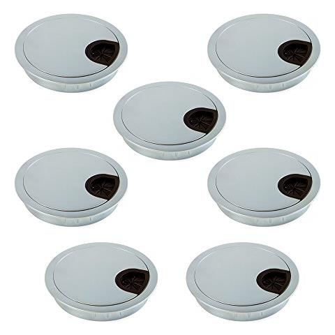 5073264 Passacavi Rotondo Diametro 80mm Da Incastrare In Scrivania / tavolo In Zama, Cromato Opaco, Pack Di 7pz - Foto 1