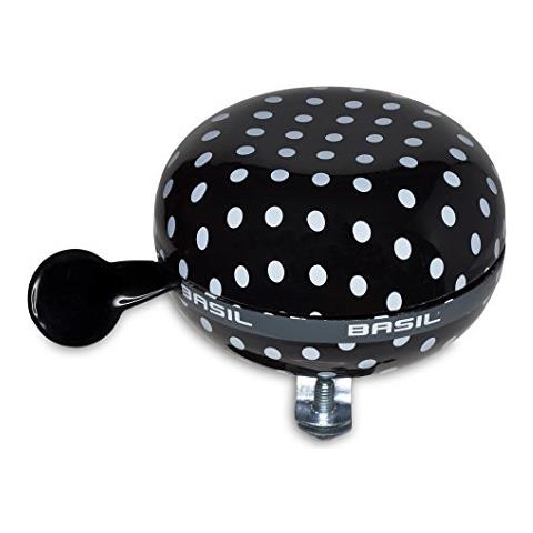 Campanello Da Bicicletta Ding Dong, Grande, Motivo: Pois, Nero (nero / bianco), 8 Cm - Foto 1