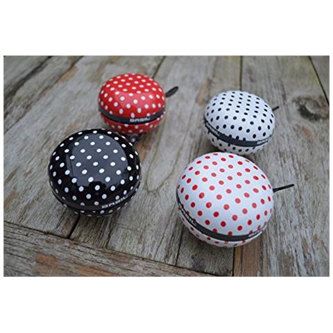 Campanello Da Bicicletta Ding Dong, Grande, Motivo: Pois, Nero (nero / bianco), 8 Cm - Foto 2