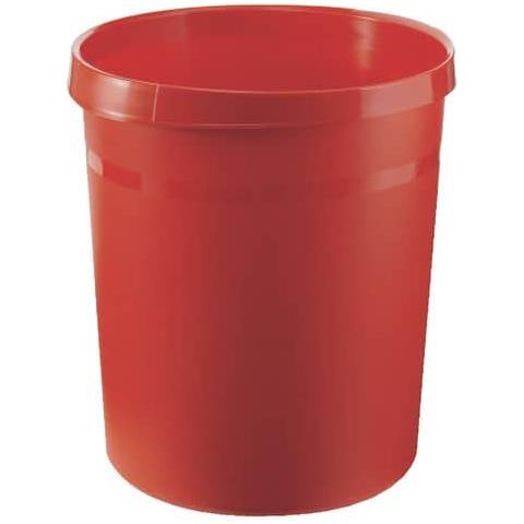 Cestino Gettacarte Grip 18l In Polipropilene Con 2 Impugnature Rosso 18190-17 - Foto 1