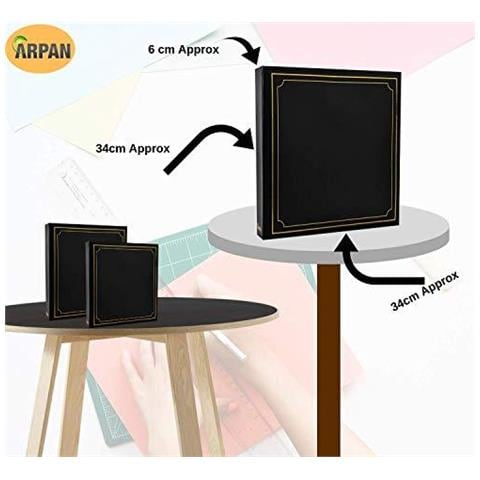 Grande Scivolare Dentro Photo Album Contenente 500 Foto 6 X 4 Gold Stamp Imbottito Coperchio Nero - Foto 4