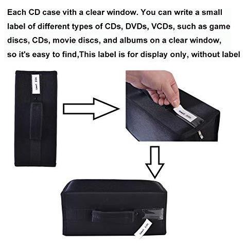 Cd Case Ue Alachi 160 Capacit Di Nylon Cd Dvd Bagagli Portafoglio Di Protezione Del Disco Organizzatore Valigetta Con Carta Di Supporto - Foto 4