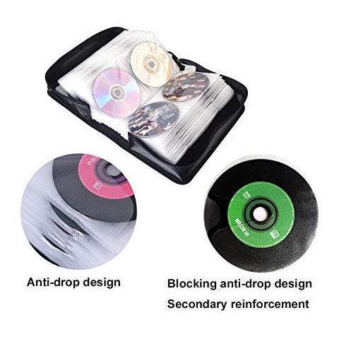 Cd Case Ue Alachi 160 Capacit Di Nylon Cd Dvd Bagagli Portafoglio Di Protezione Del Disco Organizzatore Valigetta Con Carta Di Supporto - Foto 2