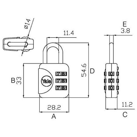 Yp1 28121 1g Combinazione Viaggi Lucchetto Grey 28 Millimetri Confezione Da 1 Adatto Per Borse Da Viaggio E Bagagli - Foto 2