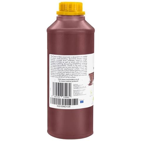 Mordente Per Legno A Base D'acqua | Colore Mogano | 1l | Vernice A Rapida Essiccazione | Non Tossica | Per Pannelli In Legno, Cemento, Mattoni, Carta Da Parati | Alta Efficienza - Foto 5