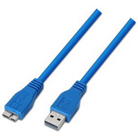 10.01.1101-BL, 3.0 (3.1 Gen 1) , USB A, Micro-USB B, Maschio / maschio, Blu, Foglio di alluminio Mylar - Foto 1