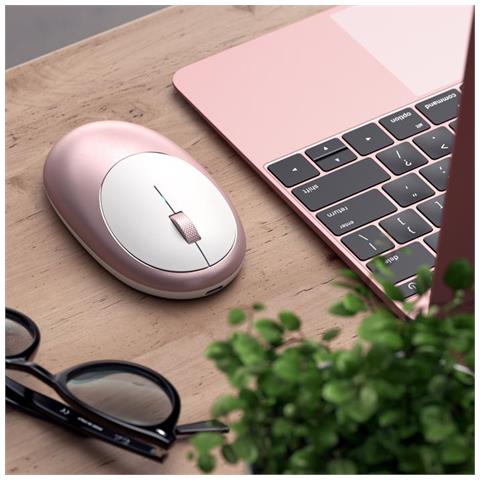 Mouse M1 Wireless Bluetooth con Porta Tipo-C Ricaricabile - Compatibile con Mac Mini, iMac Pro / iMac, MacBook Pro / Air, 2019 iPad, 2018 iPad Pro (Oro rosa)  - Foto 5