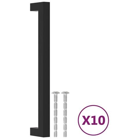 Maniglie per Mobili 10 pz Nere 192 mm in Acciaio Inox - Foto 2