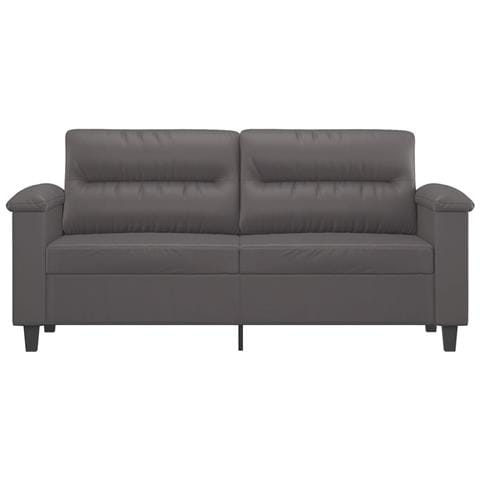 Divano A 2 Posti Grigio 140 Cm In Similpelle - Foto 3