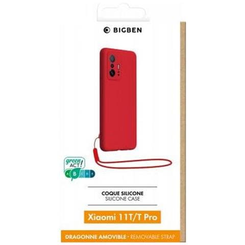 Cover Per Xiaomi 11t / 11t Pro Silicone Con Cordino Da Polso Abbinato, Rosso - Foto 2