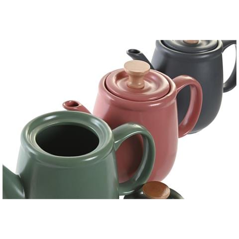 Teiera Dkd Home Decor Naturale Rosa Legno D'albero Della Gomma Bianco Verde Grigio Scuro Gres - Foto 2