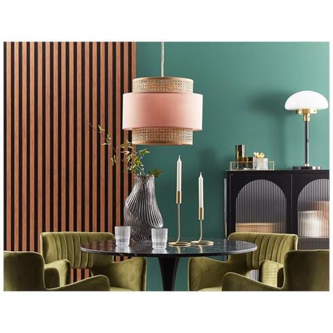 Lampadario Yumuri Rattan Rosa Pesca - Foto 1