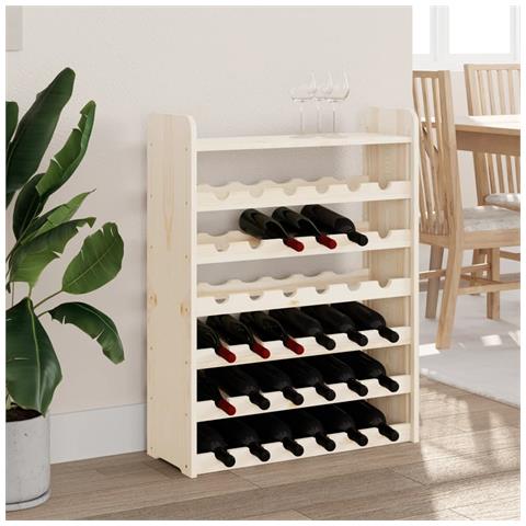 Portavini Pannello Superiore 67,5x25x87 Cm Legno Massello Pino - Foto 3