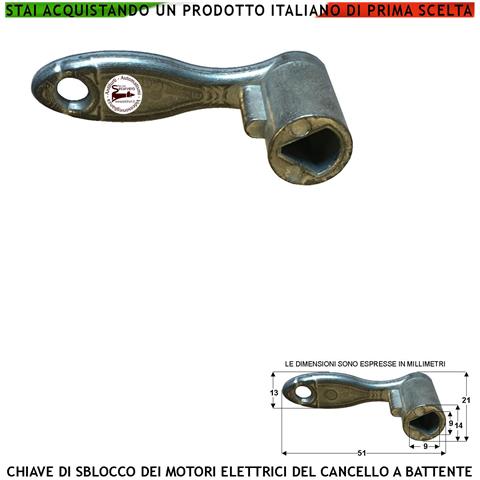 Chiave Soccorso Fusione Di Alluminio Utile Per Sbloccare I Motori Elettrici Autobloccanti Utilizzati Per Automatizzare - Foto 1
