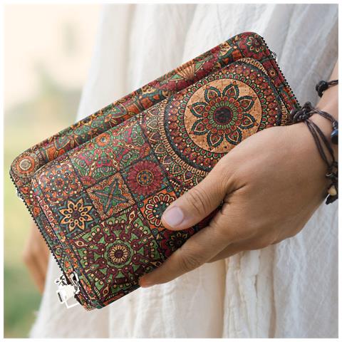 Pochette In Sughero, Collezione Mandalavibe, Chiusura A Zip - Foto 2