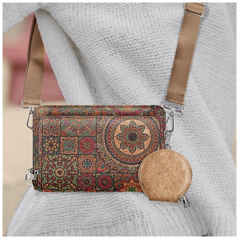 Pochette In Sughero, Collezione Mandalavibe, Chiusura A Zip - Foto 5