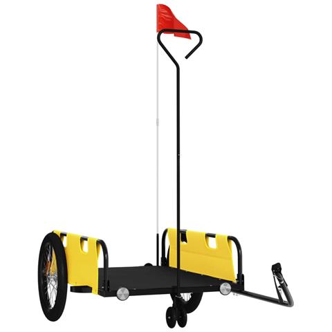 Rimorchio Da Bici Giallo E Nero In Tessuto Oxford E Ferro - Foto 2