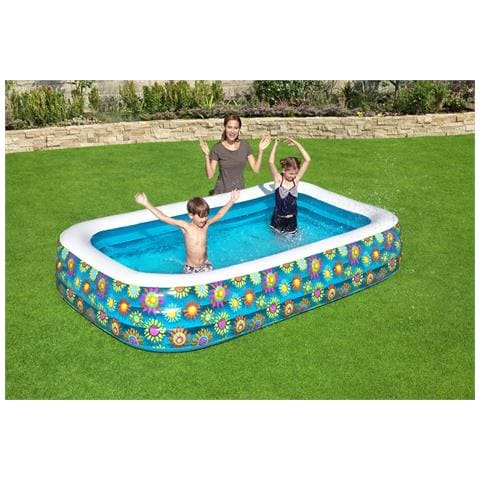 Piscina Gonfiabile Family Rettangolare Decoro Fiori 54121 - Foto 2