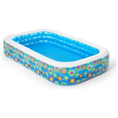 Piscina Gonfiabile Family Rettangolare Decoro Fiori 54121 - Foto 1