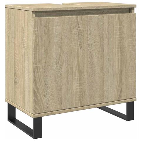 Mobile Da Bagno Rovere Sonoma 58x33x60 Cm In Legno Multistrato - Foto 1
