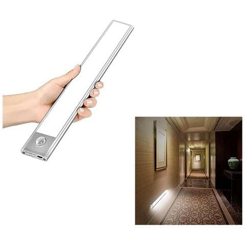 Lampada Led Sensore Crepuscolare Rileva Movimento Ricaricabile 2 W Luce Bianca - Foto 1
