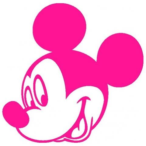Topolino 3 - Adesivo Prespaziato - Disney - Colore Fucsia - 10cm - Foto 1