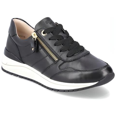 Black Casual Closed Sport Shoe Sneakers Pelle Scarpe Donna Nero Eu 37, R3707-01 - Foto 2
