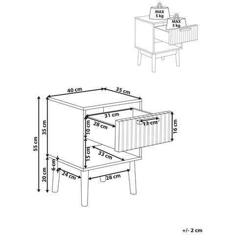 Comodino 1 Cassetto Lynwood Marrone Chiaro - Foto 8