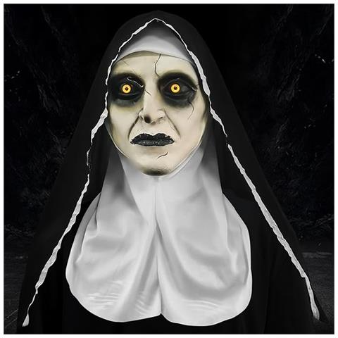 Tetsmg Maschera Da Suora Per Halloween Spaventosa In Lattice Horror Cosplay - Foto 1