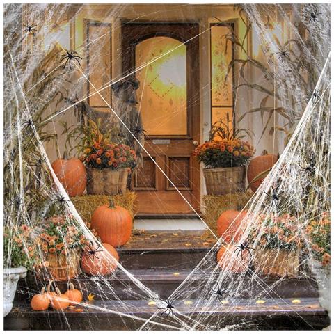 Ragnatela Decorativa Di Halloween Con 80 Ragni - Perfetta Per La Festa! - Foto 2