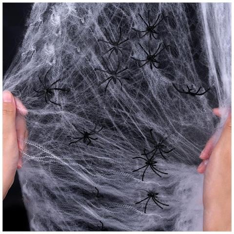 Ragnatela Decorativa Di Halloween Con 80 Ragni - Perfetta Per La Festa! - Foto 6