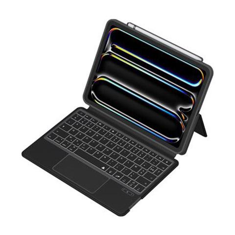 Custodia Per Ipad Pro 11” M4 Folio Quick Note Con Tastiera Qwerty Bluetooth 3.0, Nero - Foto 1