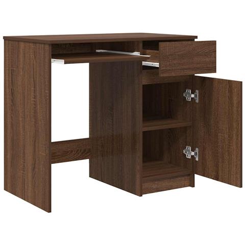 Scrivania Rovere Marrone 86x49x76 cm in Legno Multistrato - Foto 9