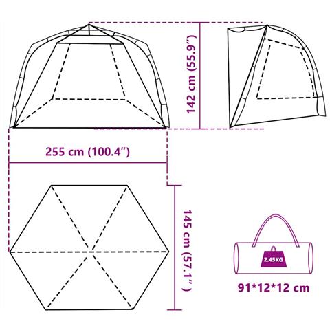 Tenda da Spiaggia 3Persone Azzurro Rilascio Rapido Impermeabile - Foto 2