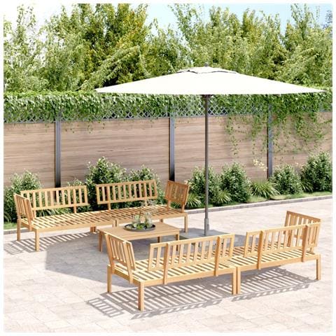 Set Divano Pallet Da Giardino 5 Pz In Legno Massello Di Acacia - Foto 1